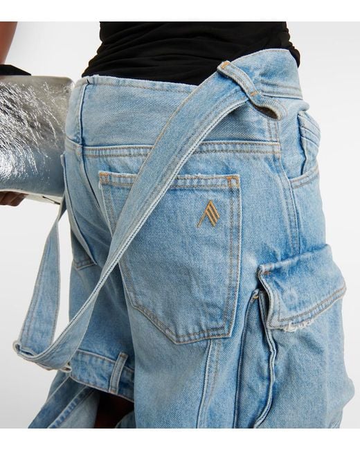 The Attico Blue Cutout Cargo Jeans