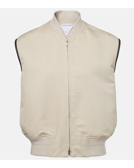 Gilet En Coton Et Soie Bottega Veneta en coloris Natural