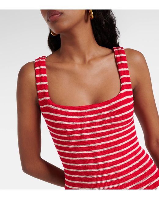 Hunza G Red Striped Minidress