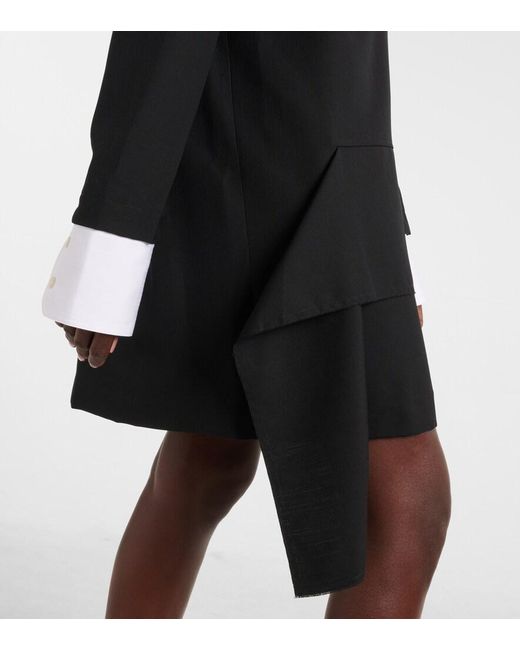 Plan C Black Wool-Blend Minidress