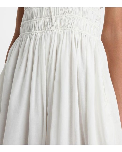 Faithfull The Brand White Sunniva Cotton Midi Dress