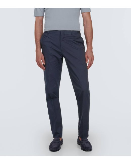Pantalon droit Pienza en coton Brioni pour homme en coloris Blue