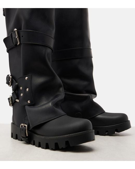Dolce & Gabbana Black Leather Biker Boots