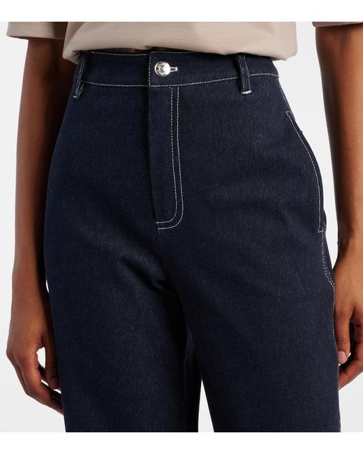 Max Mara Blue Zibello High-Rise Straight Jeans