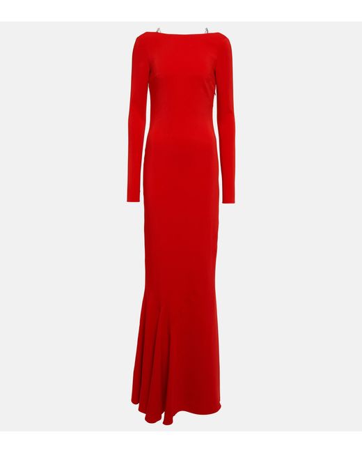 Givenchy Red Embellished Crepe Gown