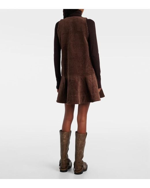 Ganni Brown Cotton Corduroy Minidress