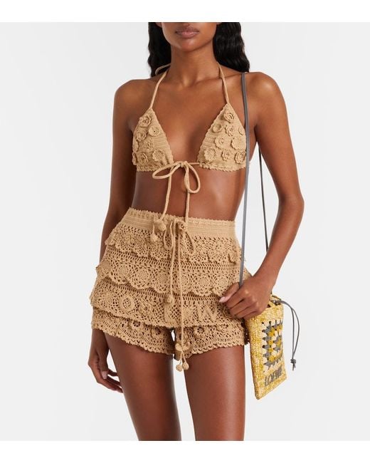 Loewe Natural Paula's Ibiza Crochet Cotton Micro Shorts