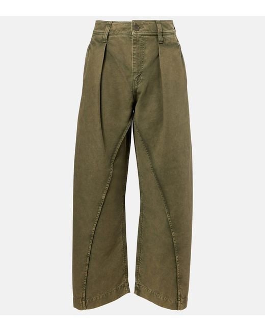 J.W. Anderson Green Mid-Rise Wide-Leg Jeans