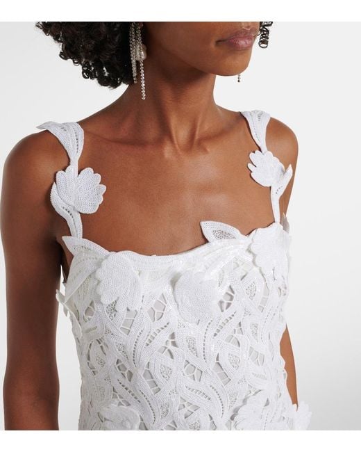 Jonathan Simkhai White Marenna Broderie Anglaise Sequined Gown