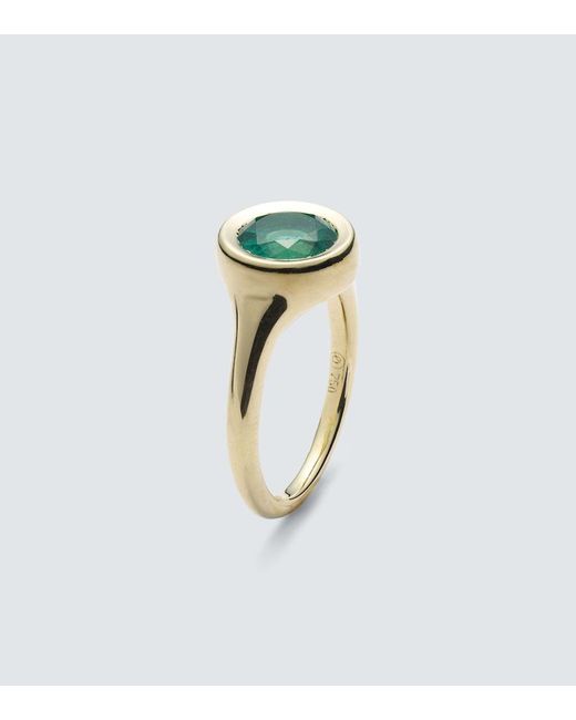 Octavia Elizabeth White Lenny 18Kt Ring With Emerald for men