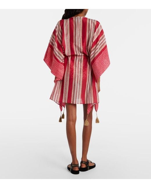 Isabel Marant Red Printed Cotton And Silk Kaftan