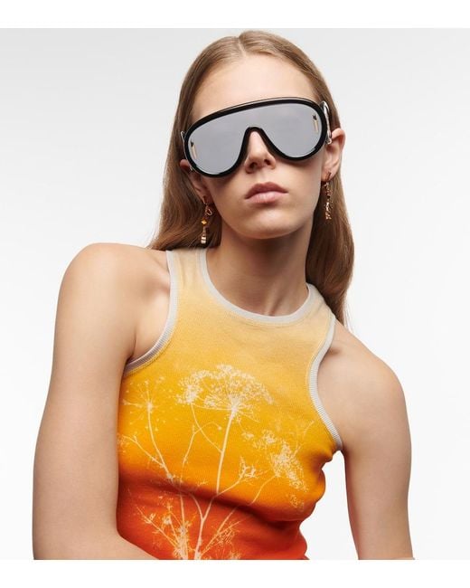 Loewe Black X Paula's Ibiza G000487X01 Wave Mask Round-Frame Acetate Sunglasses
