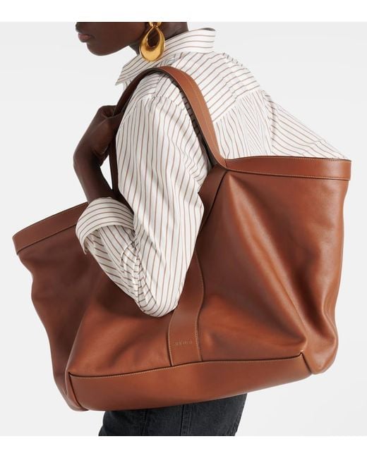 Saint Laurent Brown Tote Y Aus Leder