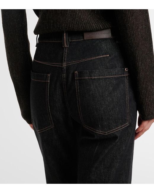 Brunello Cucinelli Black Monili Flared Jeans