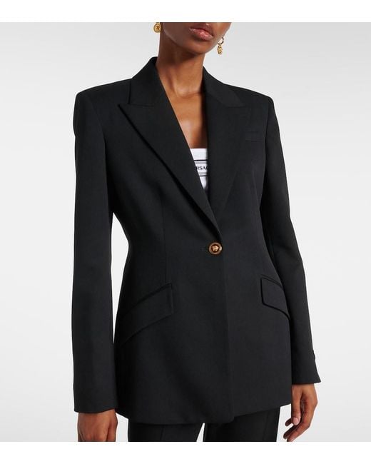 Versace Black Single-breasted Wool Jacket