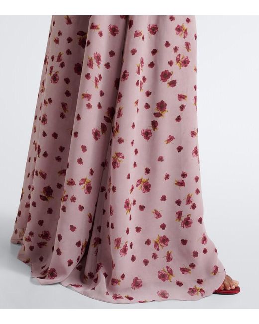 Markarian Purple Morgaine Floral Chiffon Maxi Skirt