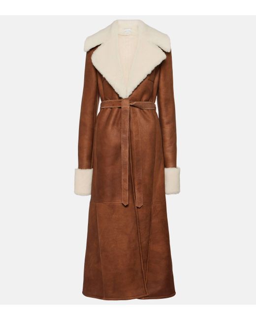Magda Butrym Brown Shearling-lined Leather Coat