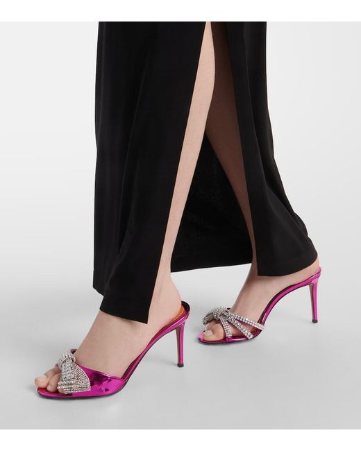 Alexandre Vauthier Pink Shooting Embellished Mules