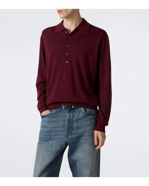 Dries Van Noten Red Wool Polo Sweater for men