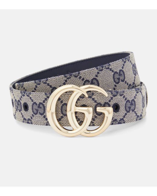 Gucci Blue GG Marmont Leather Belt