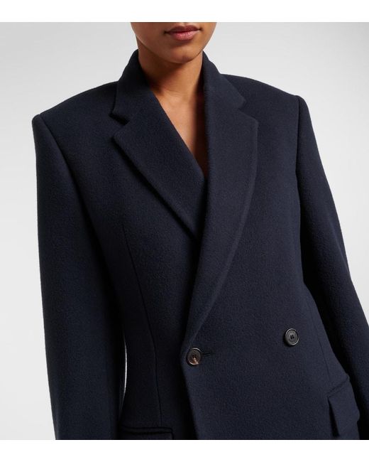 Abrigo Godet De Lana Balenciaga de color Blue