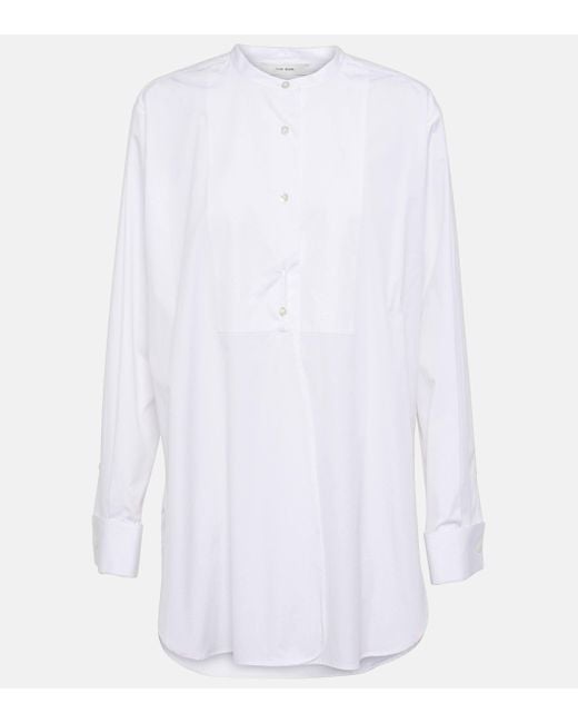 The Row White Amalia Oversized Cotton Poplin Shirt