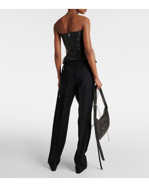 Jean Paul Gaultier Black Wool Straight Pants