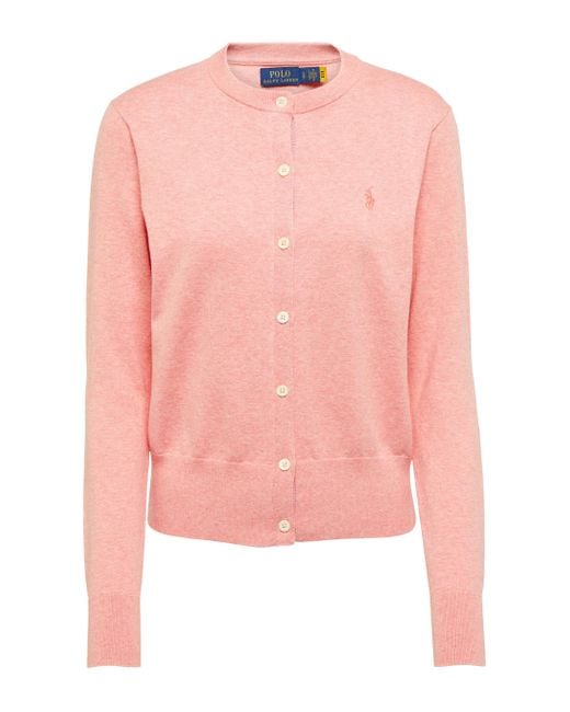 Polo Ralph Lauren Pink Cotton-blend Cardigan