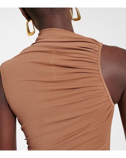 Rick Owens Brown Svita Ruched Jersey Gown