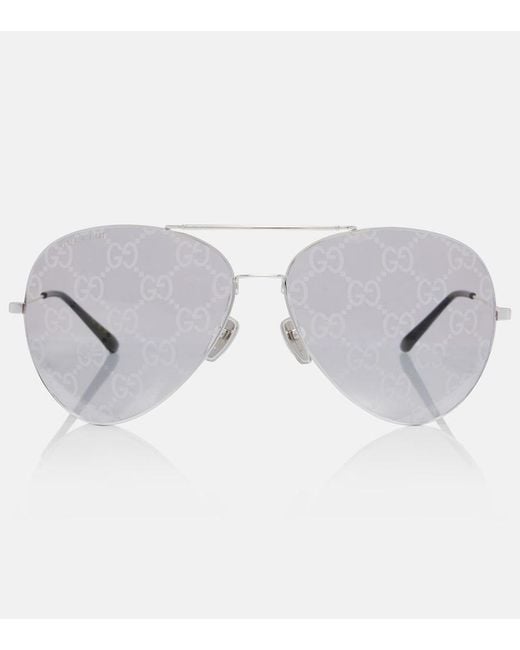 Gucci Gray Ssima Gg Aviator Sunglasses