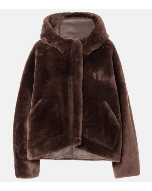 Blancha Brown Cropped Shearling Jacket
