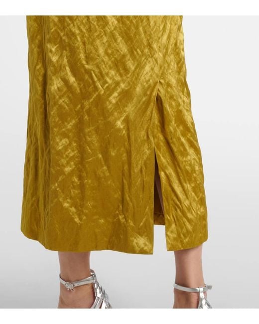 Erdem Metallic Verziertes Midikleid Aus Satin