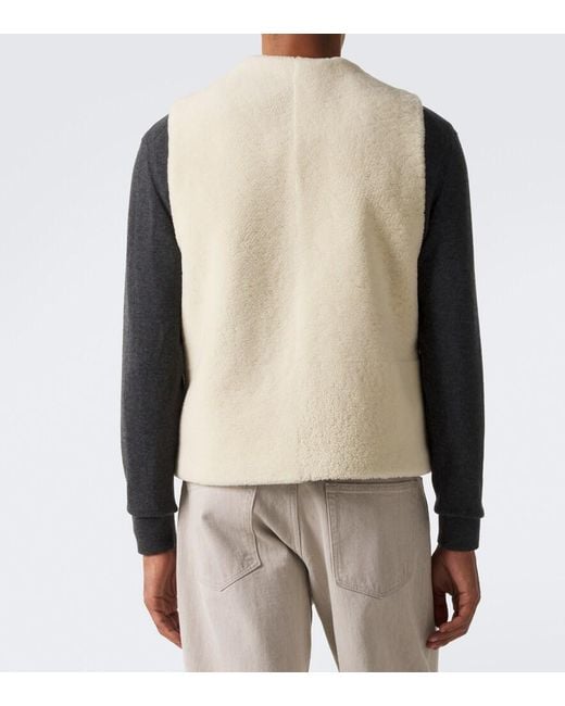 Auralee Natural Reversible Shearling Vest for men