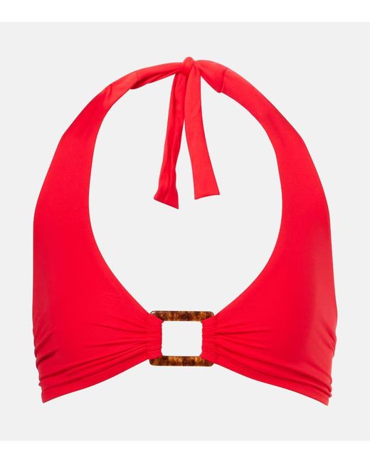 Melissa Odabash Red Verziertes Bikini-Oberteil Paris