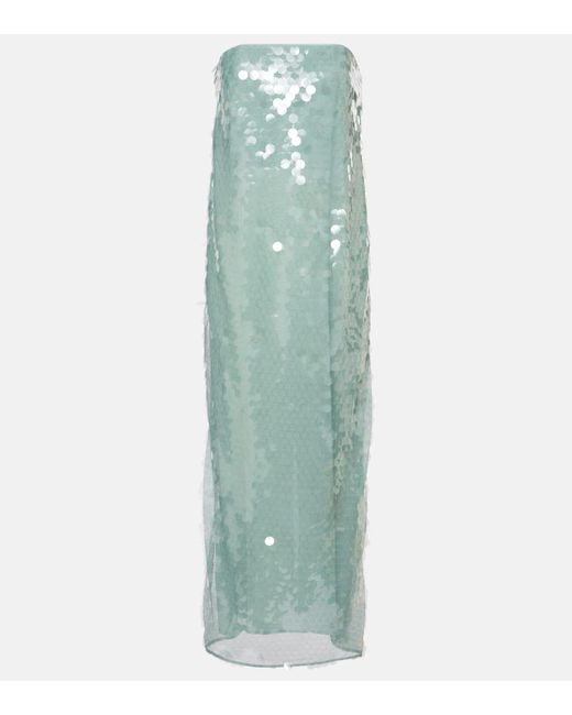 Staud Green Maxikleid Casey Mit Pailletten