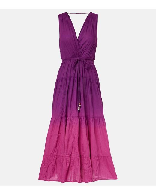 Velvet Purple Marilyn Cotton Voile Midi Dress
