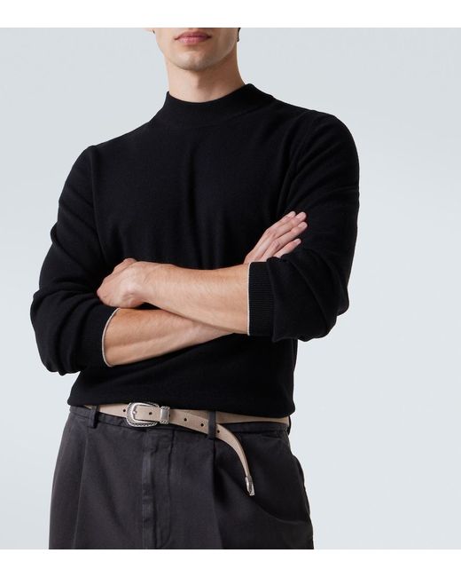 Brunello Cucinelli Black Cashmere Sweater for men
