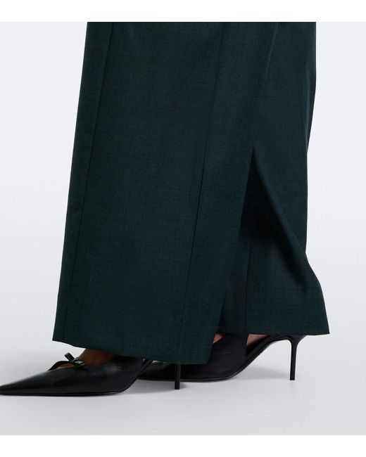 Victoria Beckham Blue Ethel Virgin Wool Wide-Leg Pants