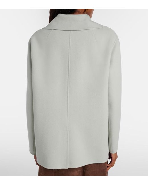 Max Mara Gray Margot Double-Breasted Virgin Wool Jacket
