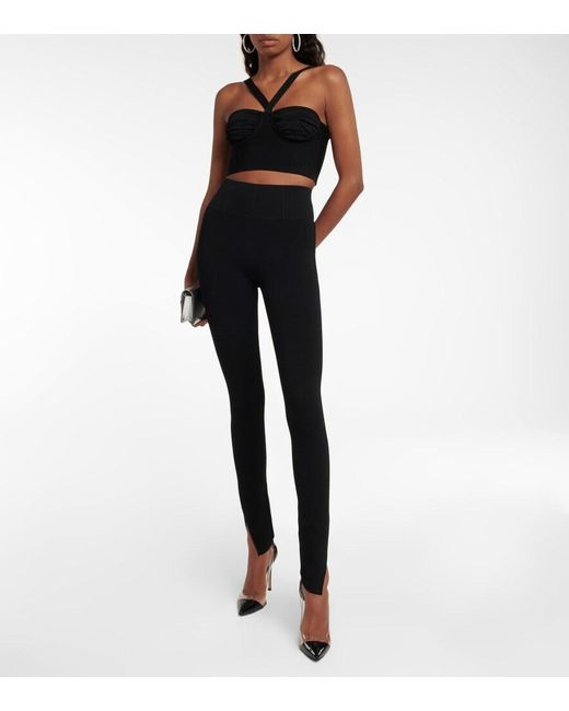 Galvan Black Split-Hem Leggings