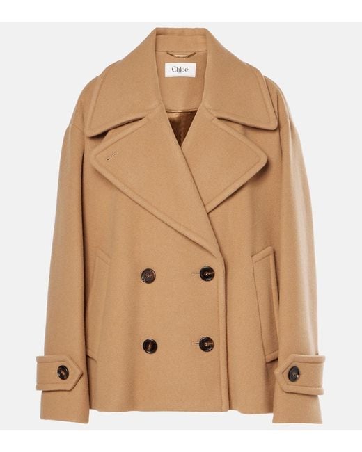 Chloé Brown Double-Breasted Wool-Blend Jacket
