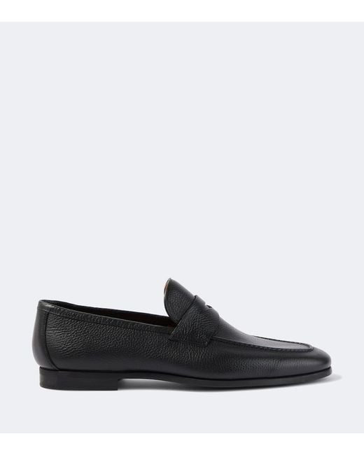 Magnanni Shoes Black Diezma Ii Leather Penny Loafers for men