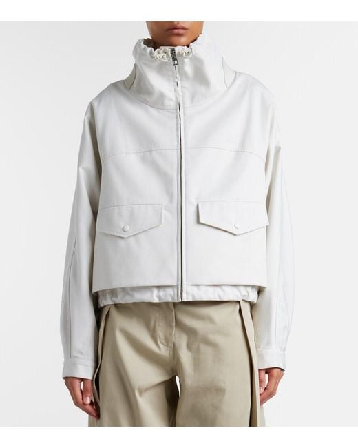 Loewe White Cotton And Silk Gabardine Jacket