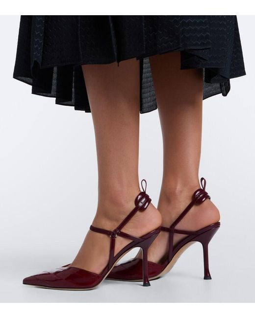 Fendi Red Very Colibri Leather Slingback Pumps