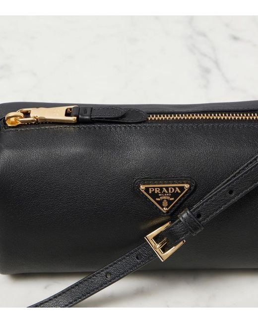 Prada Black Mini Logo Leather Shoulder Bag