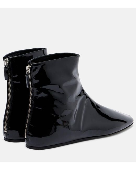 Le Monde Beryl Black Patent Leather Ankle Boots
