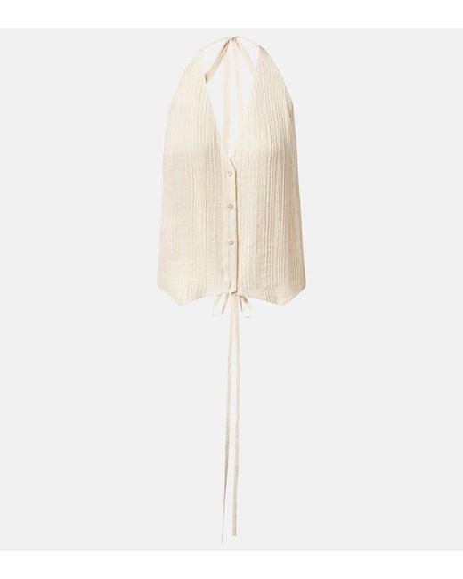 Chaleco Suez Plisado Joseph de color White