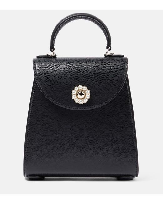 Simone Rocha Black Valentine Mini Leather Tote Bag