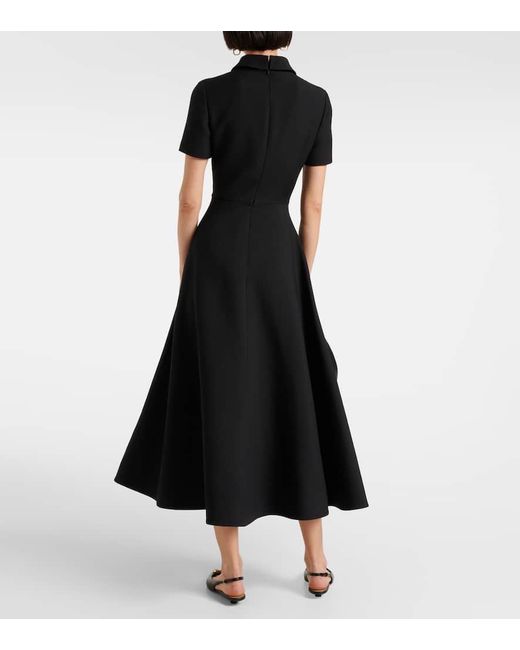 Valentino Black Midikleid Aus Crepe Couture