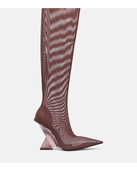 The Attico Brown Overknee-Stiefel Cheopissima 105 Aus Mesh